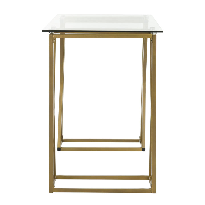 SAFAVIEH Theresa Glass Top Desk Clear / Gold Image 8