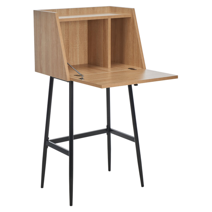 SAFAVIEH Xander Modern Secretary Desk Natural / Black Image 3