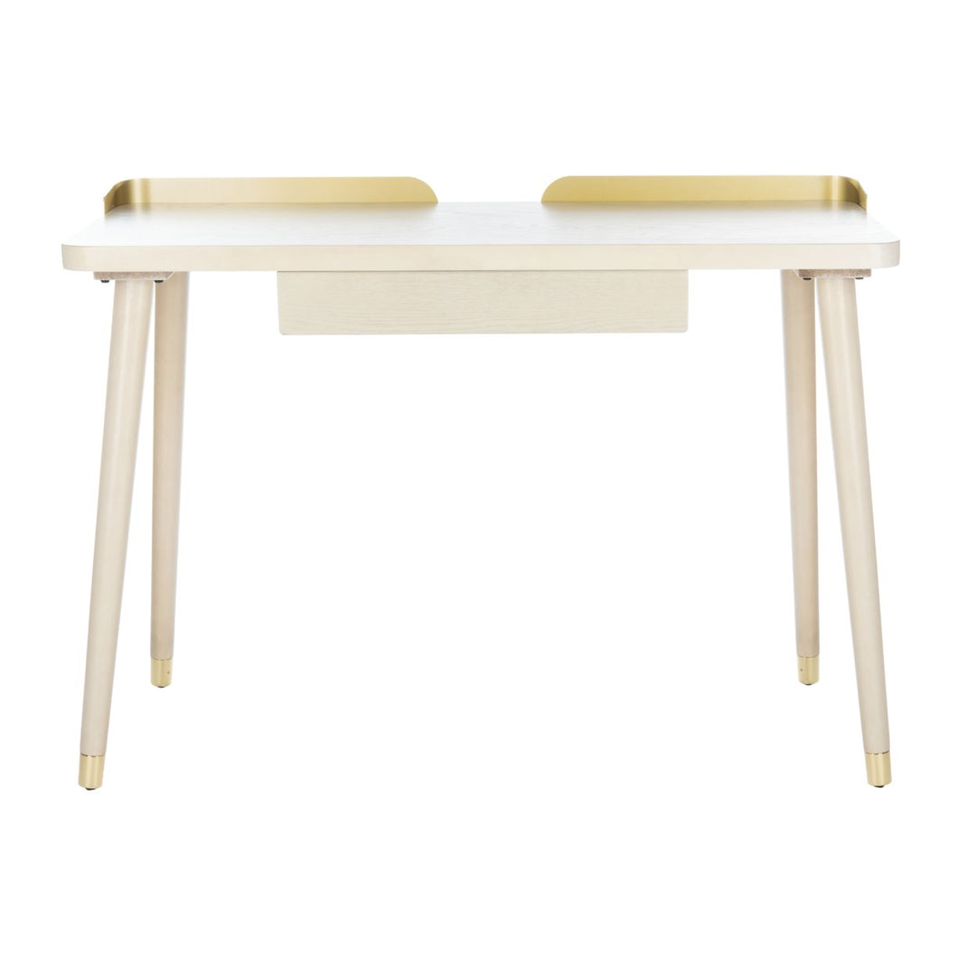 SAFAVIEH Parker 1-Drawer Desk White Washed / Gold Image 2