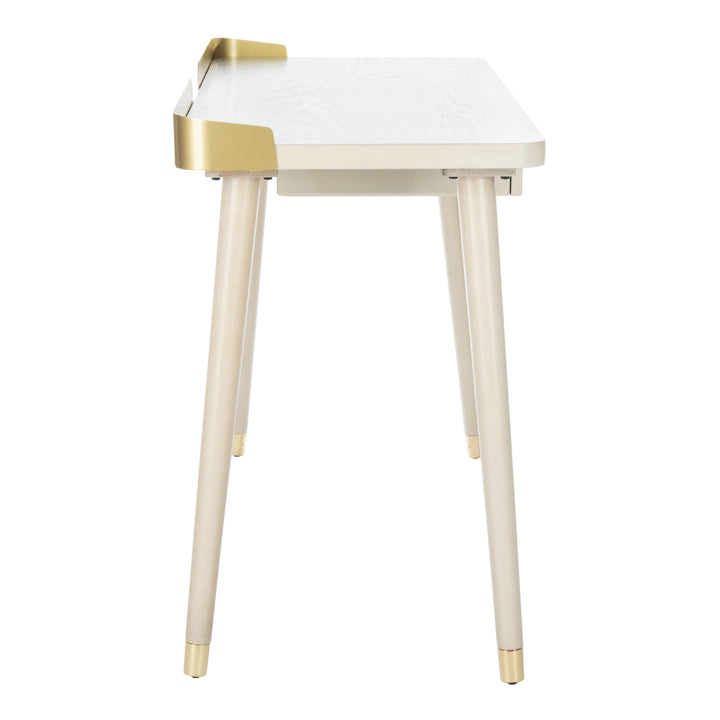 SAFAVIEH Parker 1-Drawer Desk White Washed / Gold Image 9