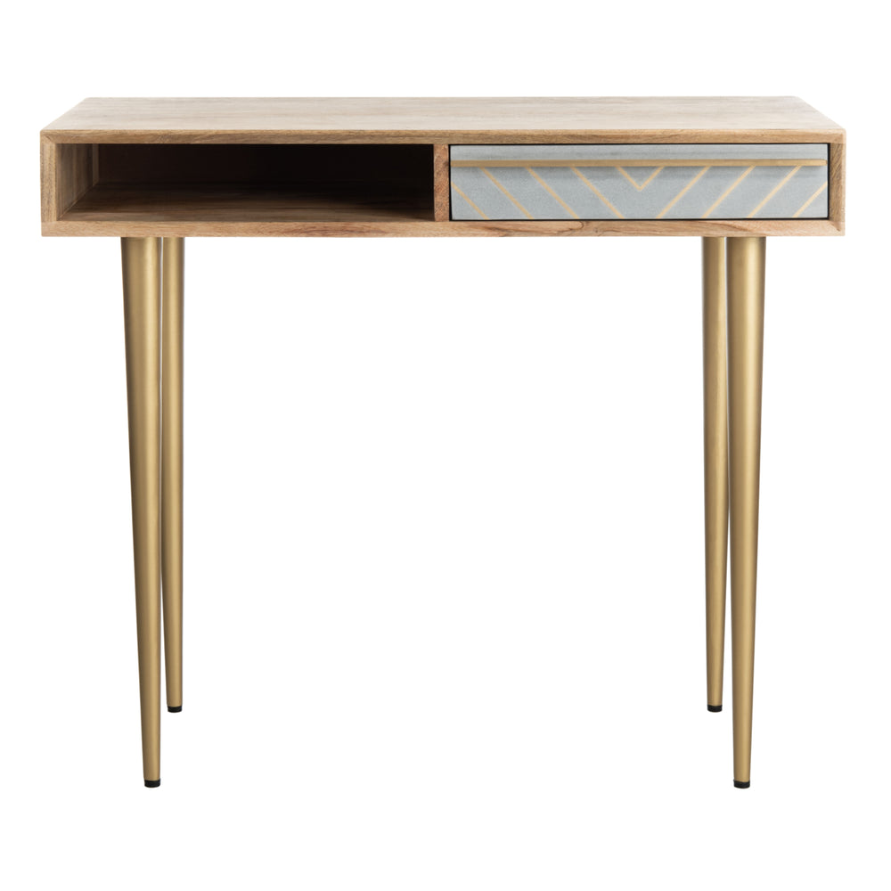 SAFAVIEH Leni Desk Natural / Brass Image 2