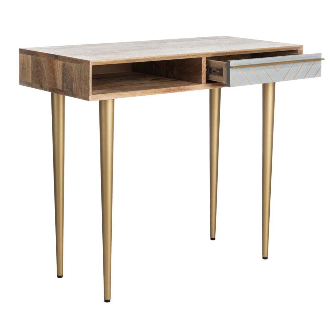 SAFAVIEH Leni Desk Natural / Brass Image 9