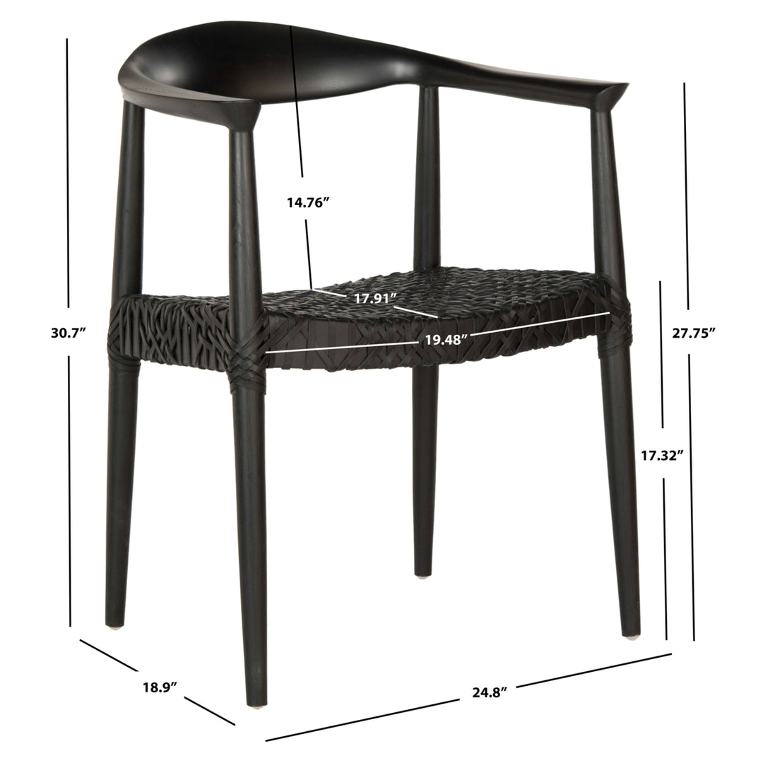 SAFAVIEH Bandelier Arm Chair Black / Black Image 3