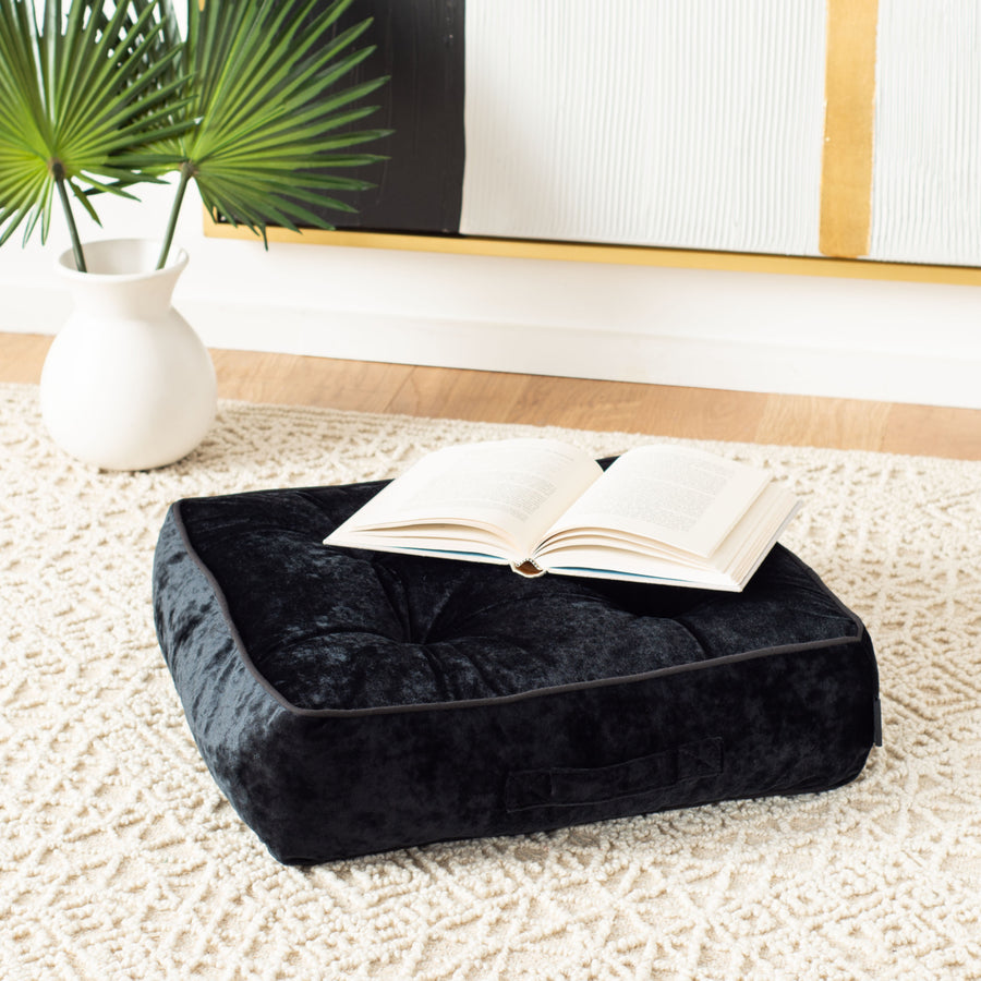 SAFAVIEH Primrose Floor Pillow Black Image 1