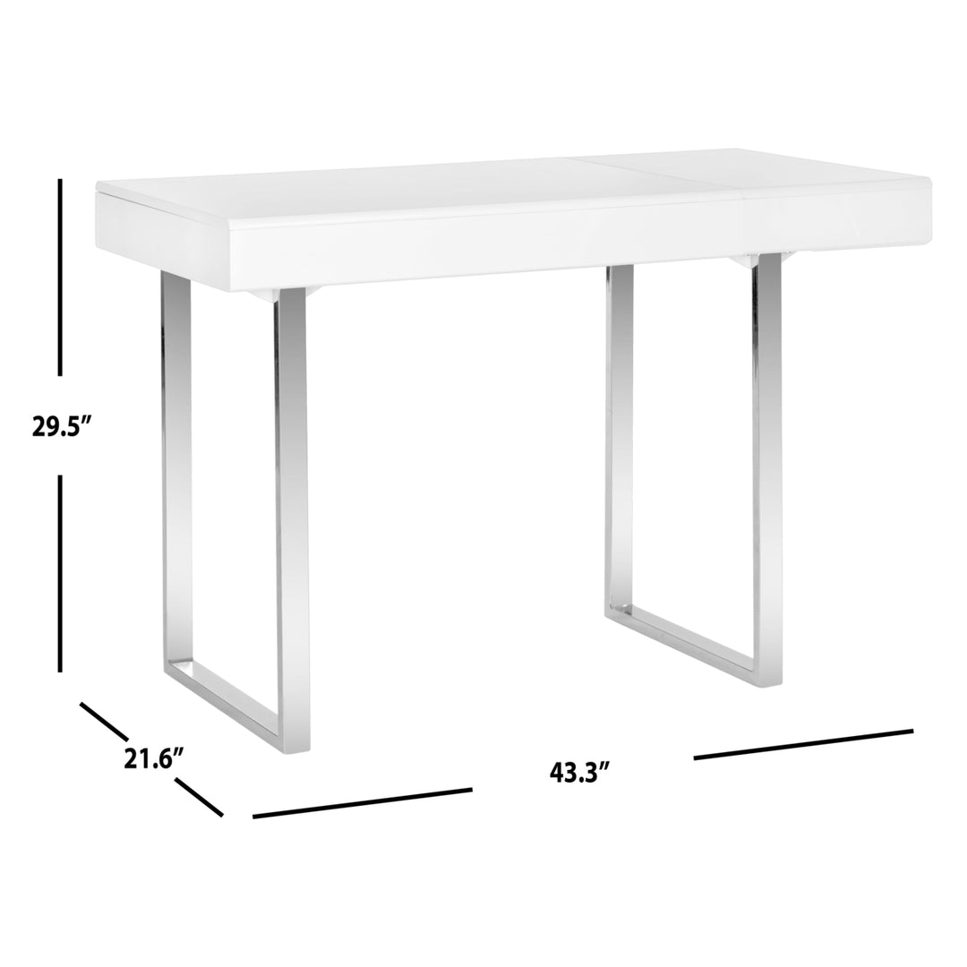 SAFAVIEH Berkley Desk White / Chrome Image 4