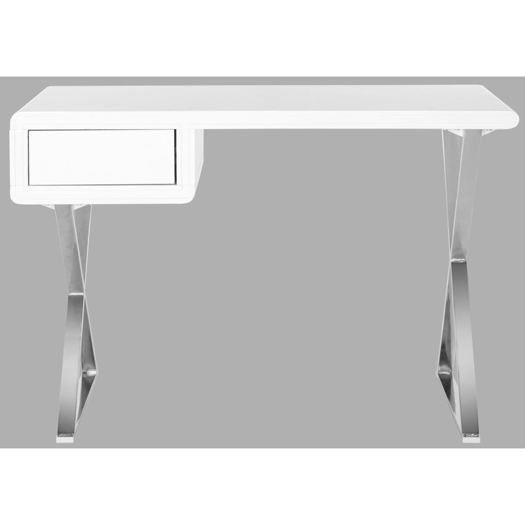 SAFAVIEH Hanover Desk White / Chrome Image 2