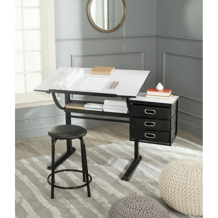 SAFAVIEH Harvard Writing Desk Black / White Image 1