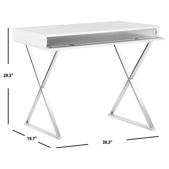 SAFAVIEH Gordon Desk White / Chrome Image 4