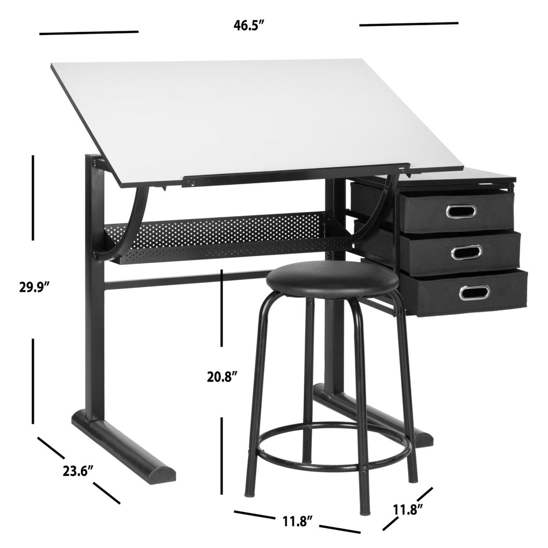 SAFAVIEH Harvard Writing Desk Black / White Image 4