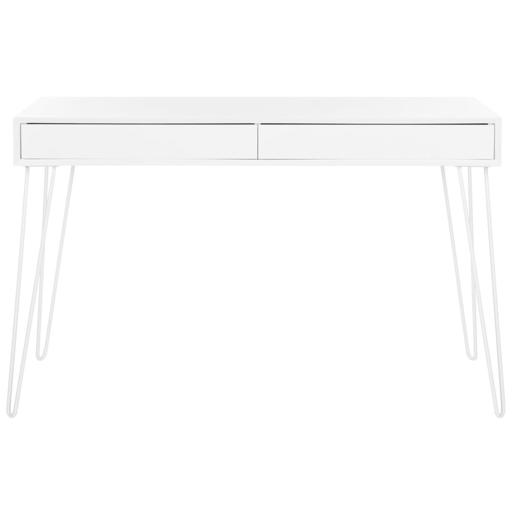 SAFAVIEH Cade Mid-Century Retro 2-Drawer Desk White Image 2