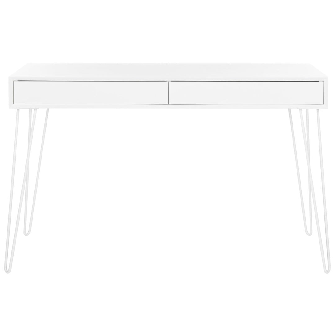 SAFAVIEH Cade Mid-Century Retro 2-Drawer Desk White Image 2