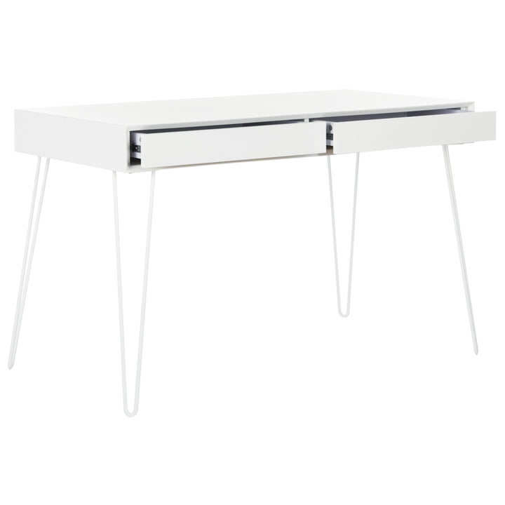 SAFAVIEH Cade Mid-Century Retro 2-Drawer Desk White Image 3