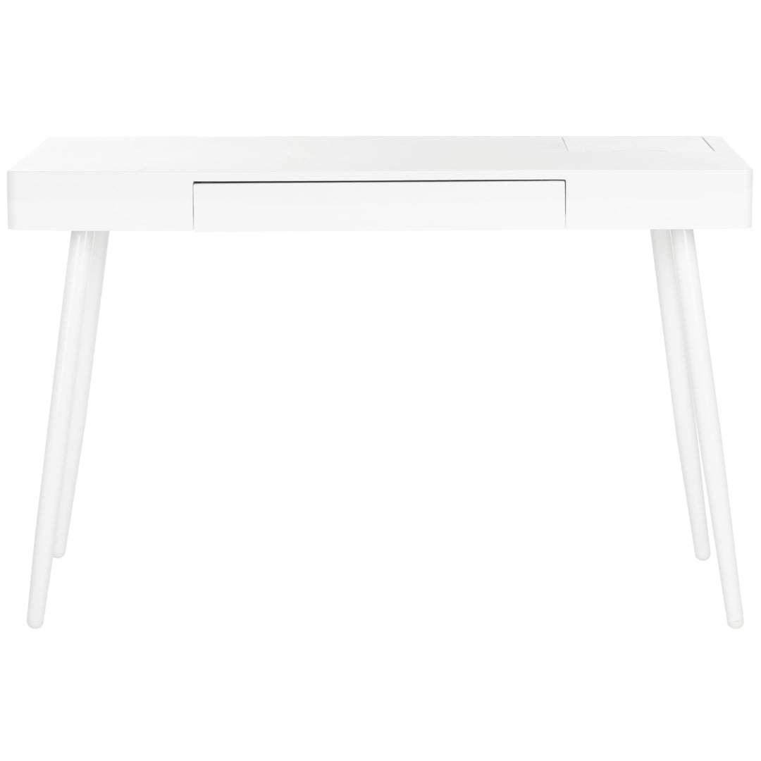 SAFAVIEH Fadri Mid-Century Scandinavian One Drawer Desk White Image 2