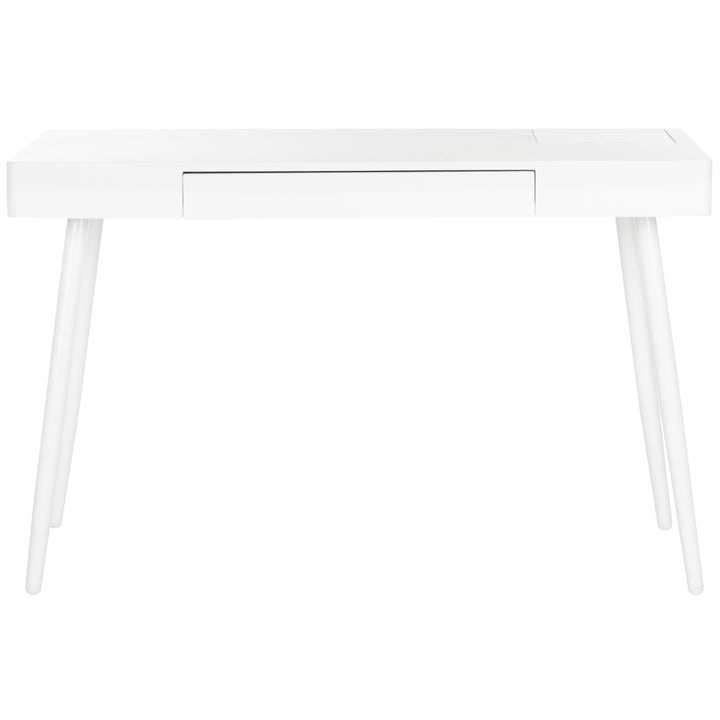 SAFAVIEH Fadri Mid-Century Scandinavian One Drawer Desk White Image 2