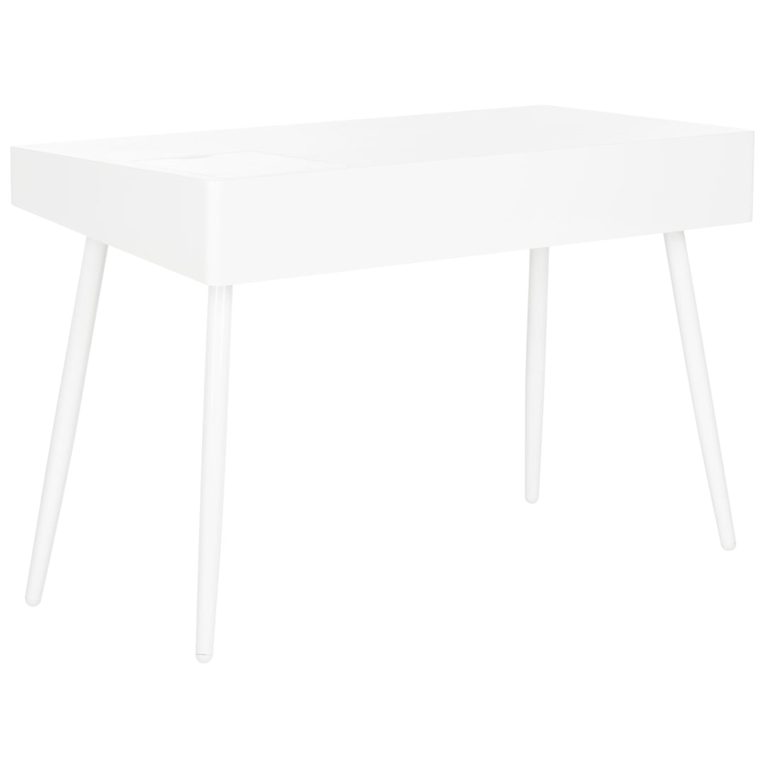 SAFAVIEH Fadri Mid-Century Scandinavian One Drawer Desk White Image 7