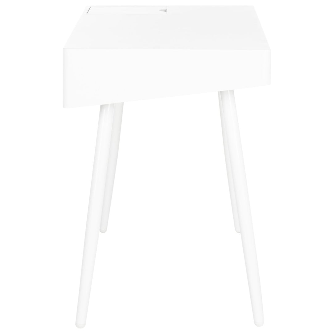 SAFAVIEH Fadri Mid-Century Scandinavian One Drawer Desk White Image 9