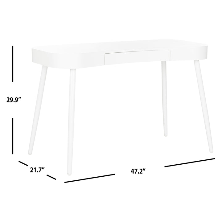 SAFAVIEH Madan Mid-Century Scandinavian One Drawer Desk White Image 5