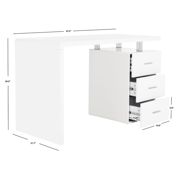 SAFAVIEH Orrin 3-Drawer Desk White Image 4