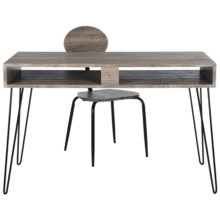 SAFAVIEH Winta 47 Retro Writing Desk / Chair Grey Image 11