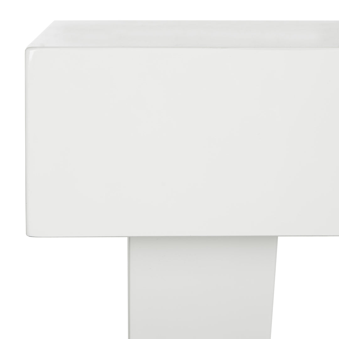 SAFAVIEH Alessia Mid-Century Lacquer One Drawer Vanity Desk White Image 5