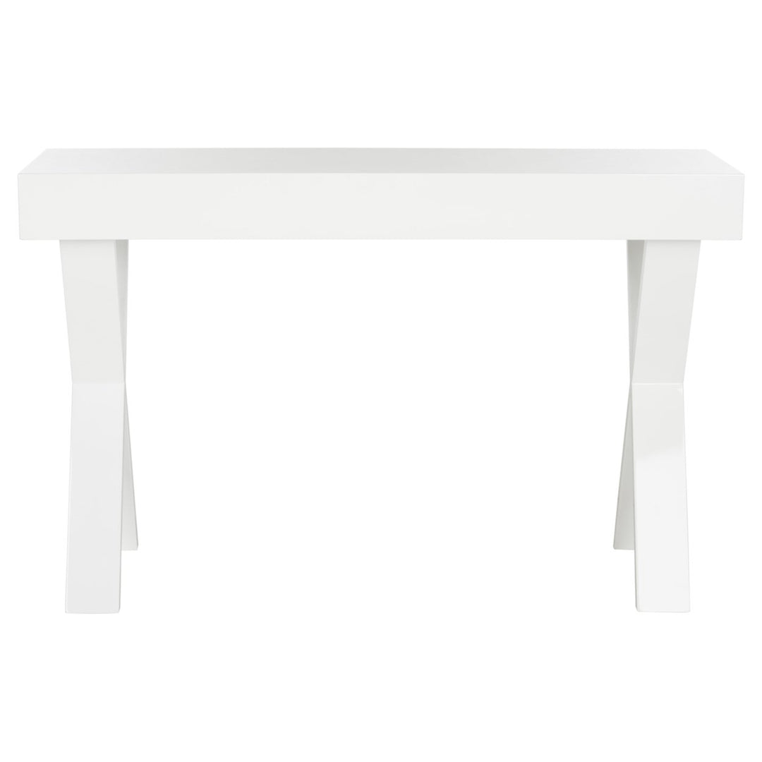 SAFAVIEH Alessia Mid-Century Lacquer One Drawer Vanity Desk White Image 6