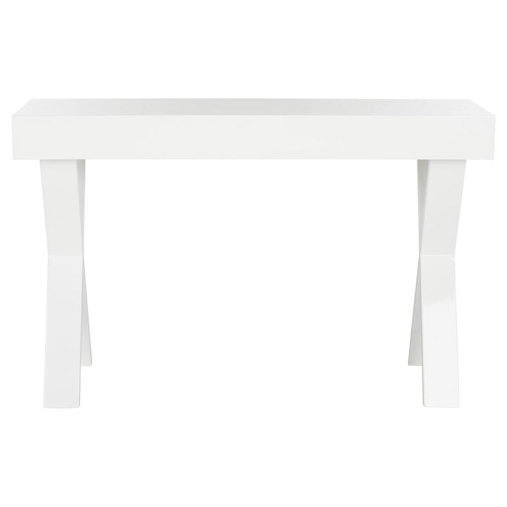 SAFAVIEH Alessia Mid-Century Lacquer One Drawer Vanity Desk White Image 6