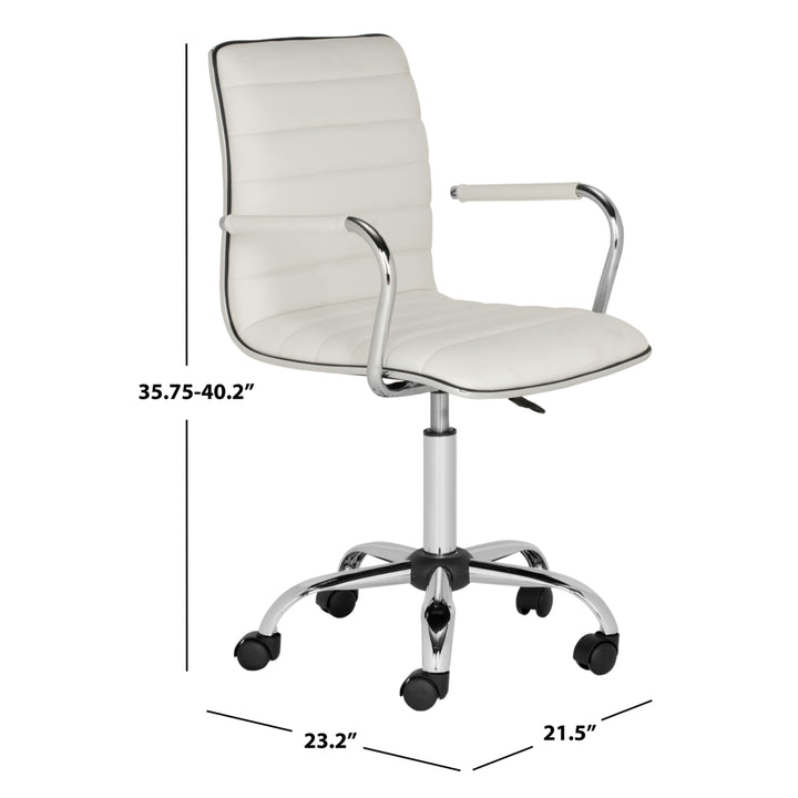 SAFAVIEH Jonika Swivel Desk Chair White Image 4