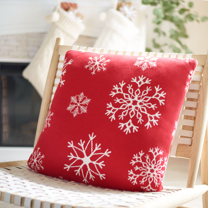 SAFAVIEH Snowflake Pillow Red Image 1