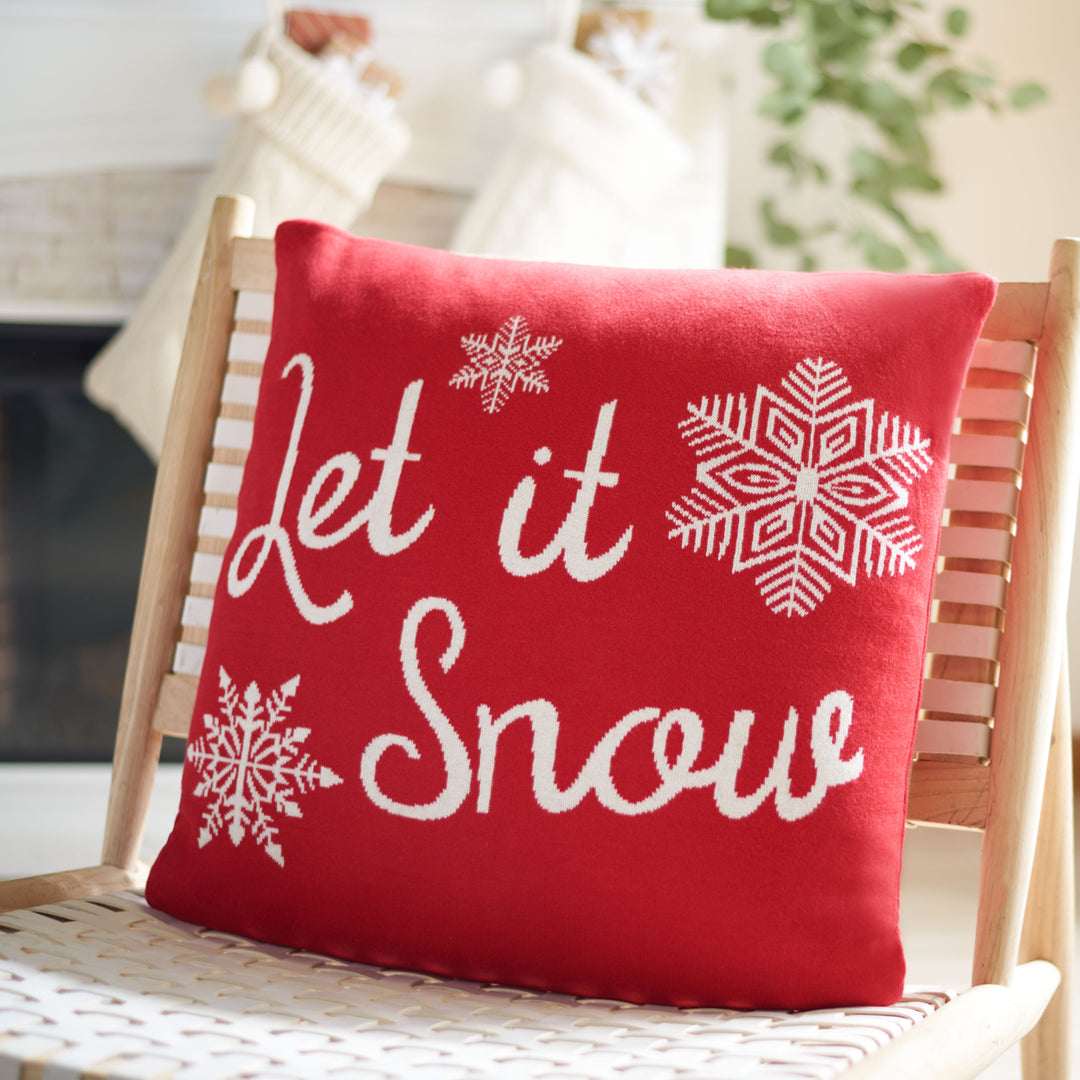 SAFAVIEH Snowfall Pillow Red Image 1