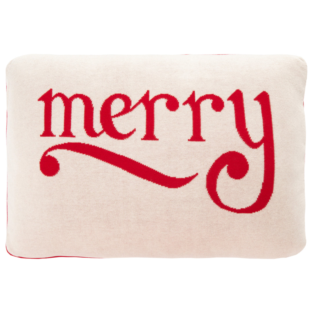 SAFAVIEH Be Merry Pillow Red Image 3