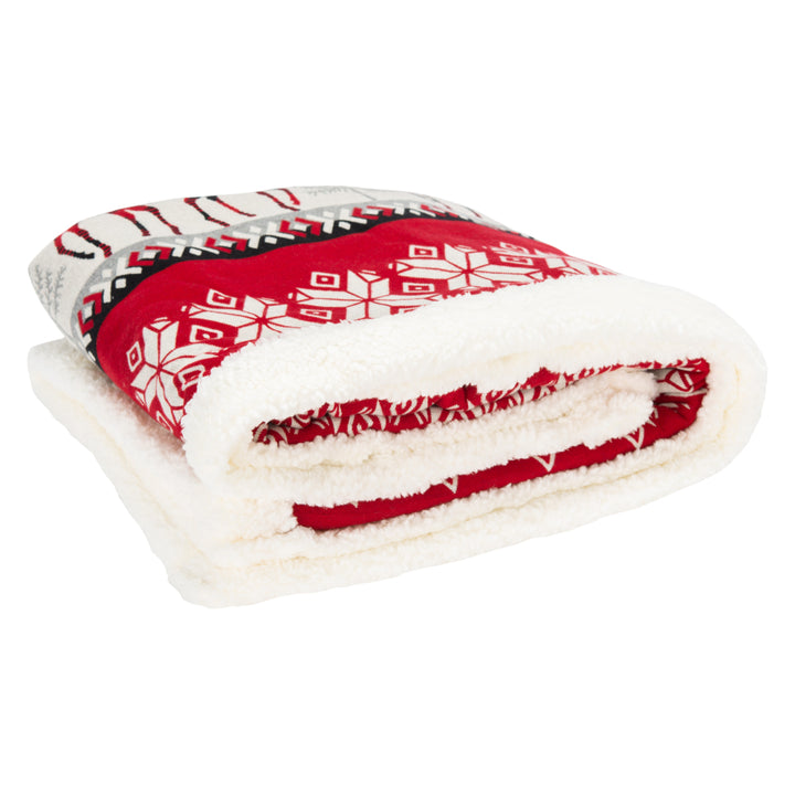 SAFAVIEH Prancer Sherpa Throw Red Image 2