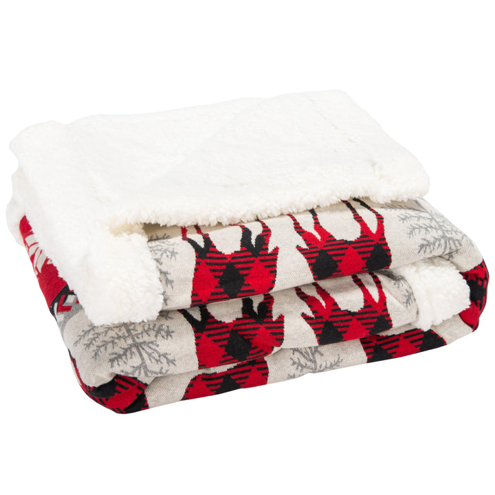 SAFAVIEH Prancer Sherpa Throw Red Image 3