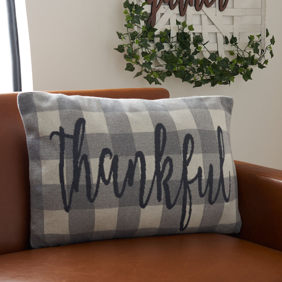 SAFAVIEH Be Thankful Pillow Beige / Mustard Image 1