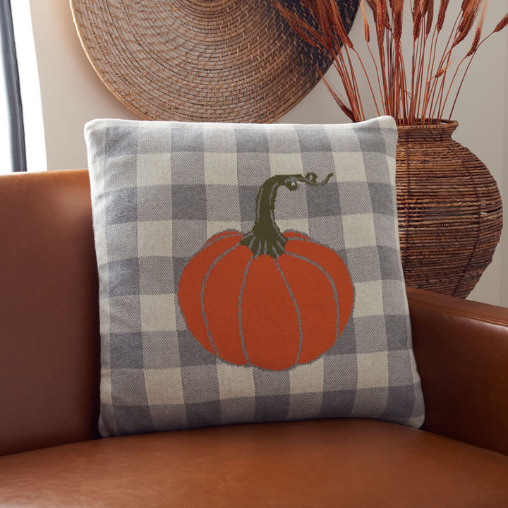 SAFAVIEH Fall Pumpkin Pillow Grey / Orange Image 1