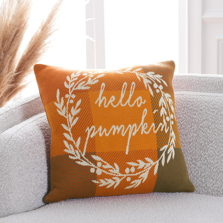 SAFAVIEH Hello Pumpkin Pillow Orange Image 1