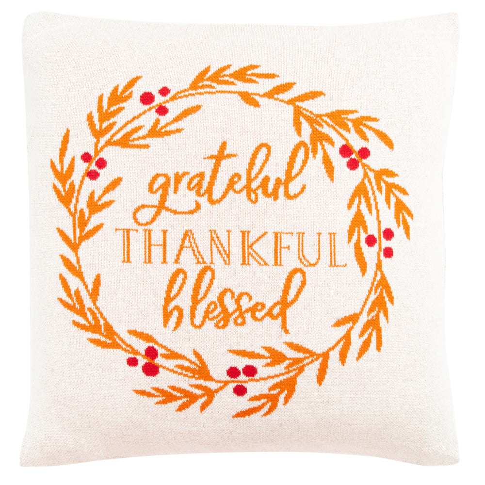 SAFAVIEH Grateful Blessed Pillow Orange Image 2