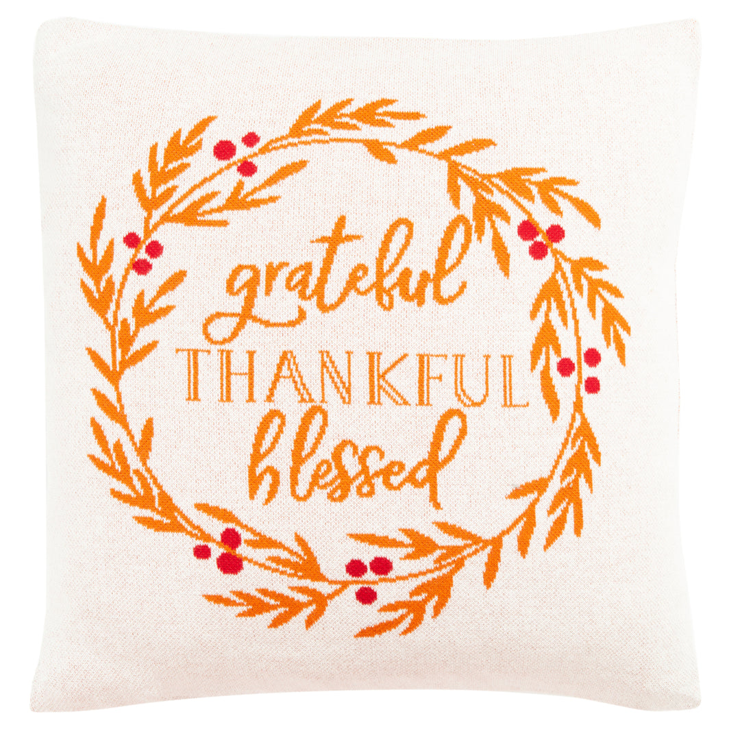 SAFAVIEH Grateful Blessed Pillow Orange Image 4