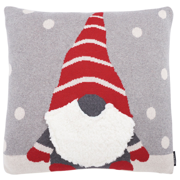 SAFAVIEH Peppermint Elves Pillow Grey / Red Image 3