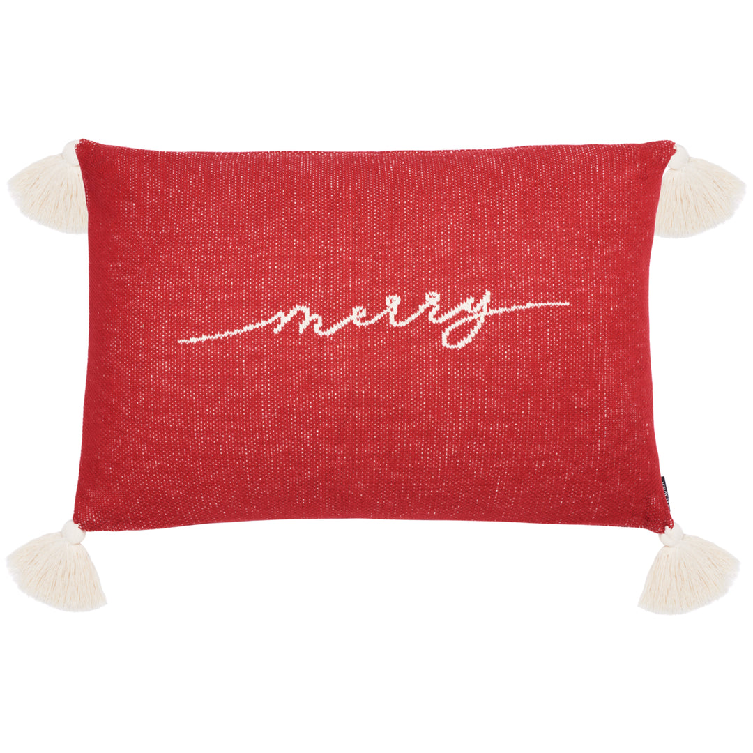 SAFAVIEH The Merriest Pillow Red / White Image 3