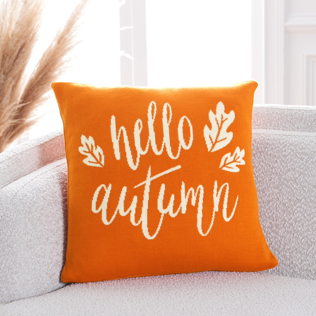 SAFAVIEH Hello Autumn Pillow Orange Image 1