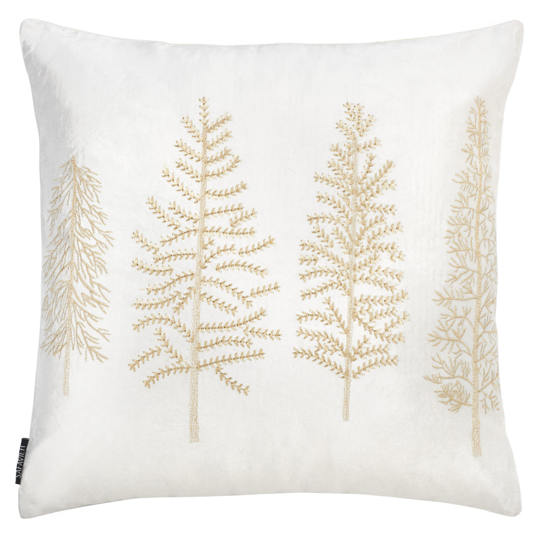 SAFAVIEH Seasons Tree Pillow White / Gold Image 2