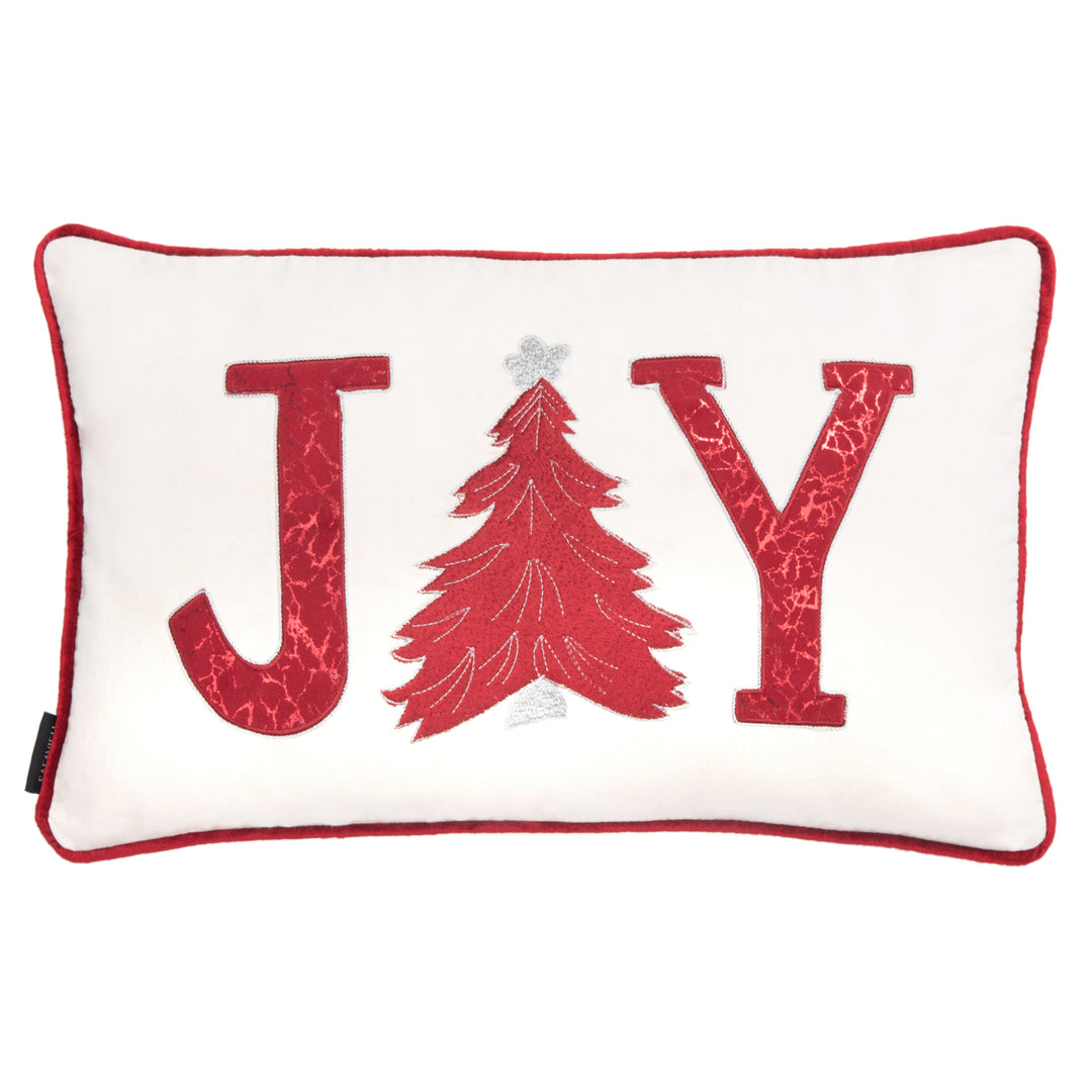 SAFAVIEH Joy Tree Pillow Cream / Red Image 2