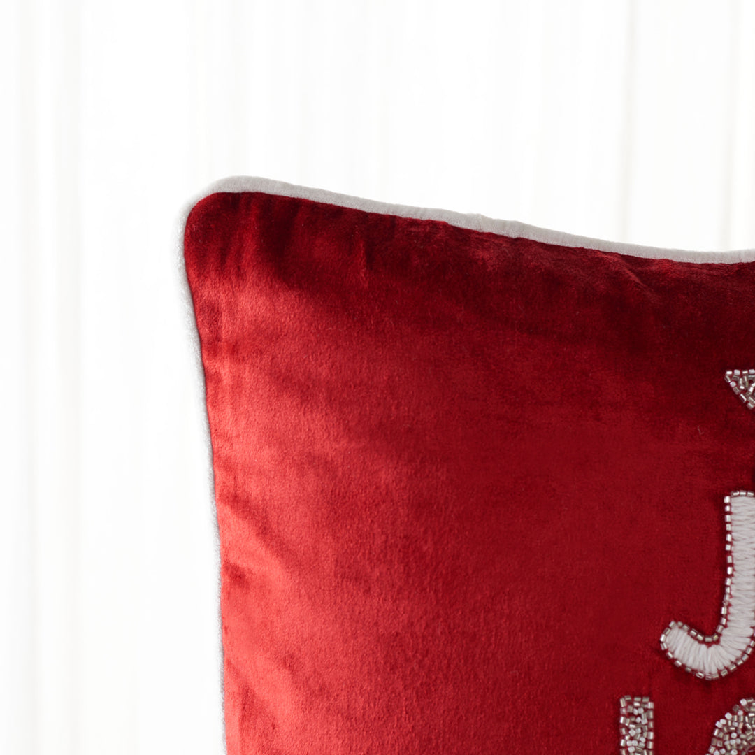 SAFAVIEH Peace And Joy Pillow Red / White Image 1