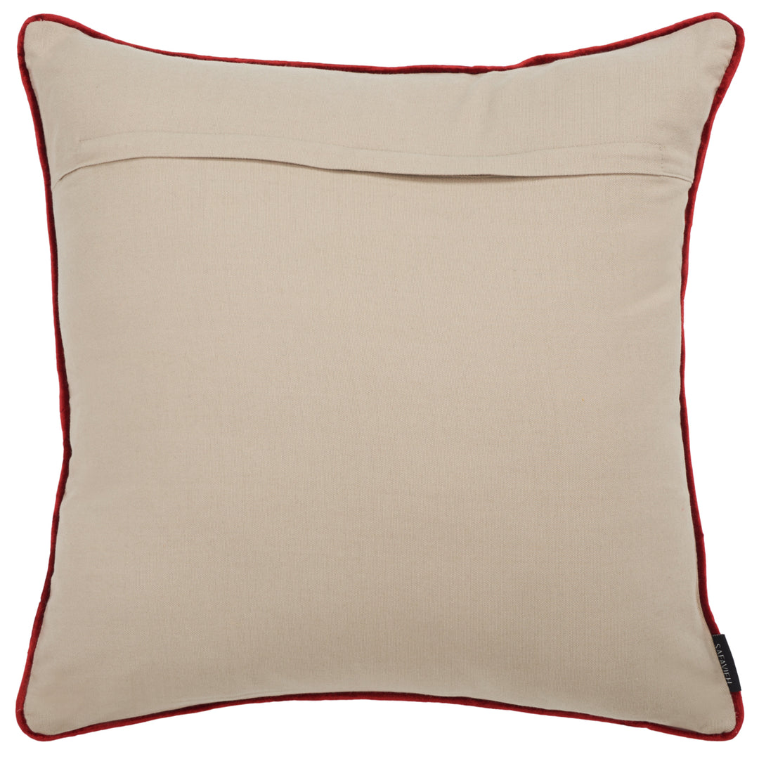 SAFAVIEH Holiday Reindeer Pillow Beige / Red Image 3