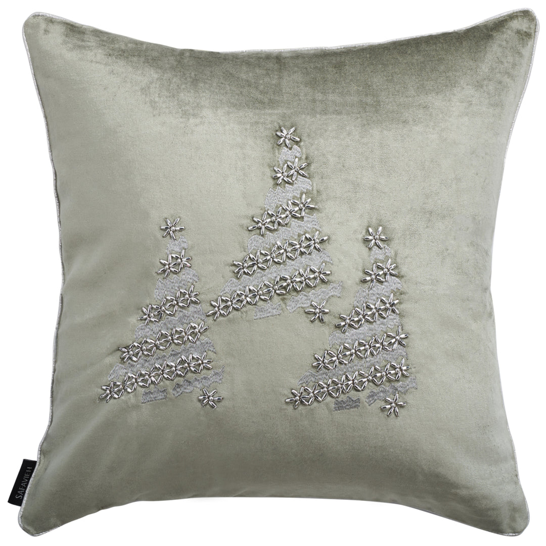 SAFAVIEH Winter Tree Pillow Silver Image 2