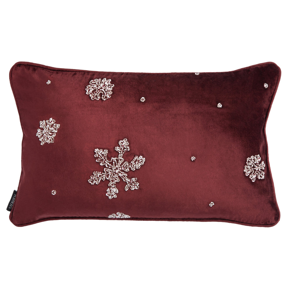 SAFAVIEH Falling Snow Pillow Maroon Image 2