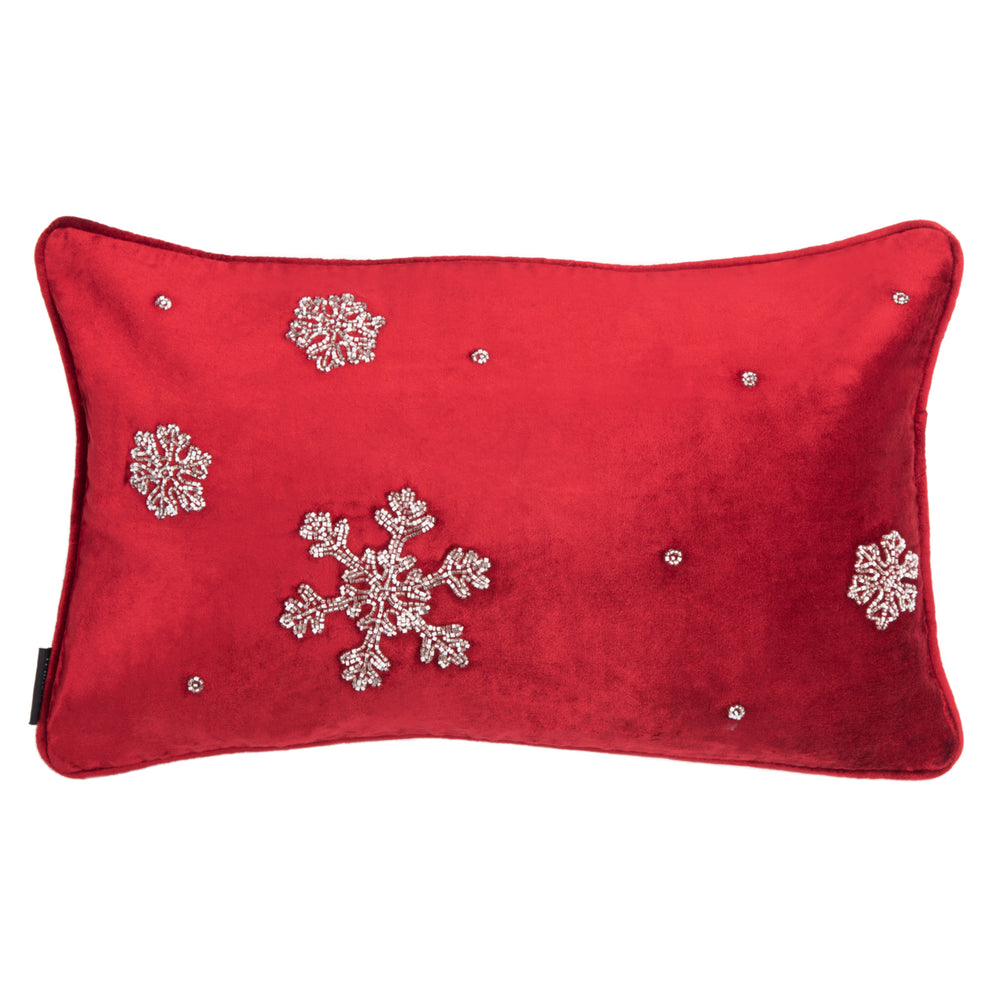 SAFAVIEH Falling Snow Pillow Red Image 2