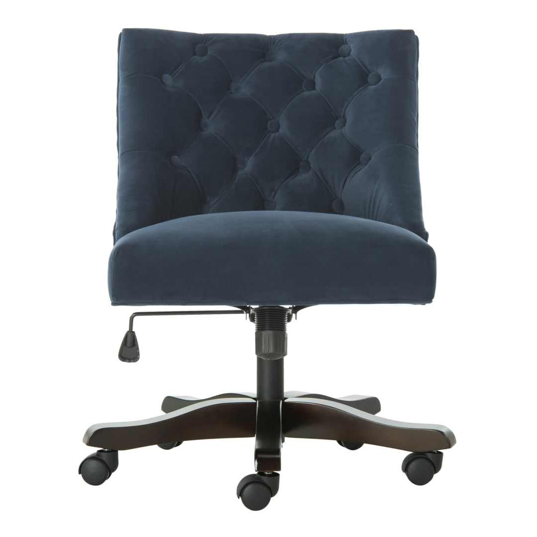 SAFAVIEH Soho Tufted Velvet Swivel Desk Chair Navy Image 2