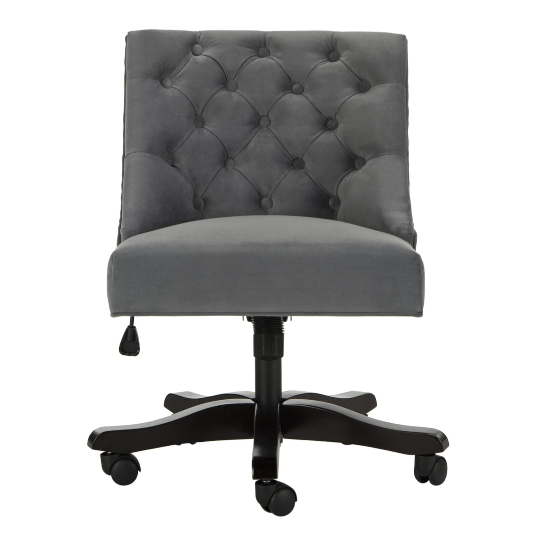 SAFAVIEH Soho Tufted Velvet Swivel Desk Chair Grey Image 2