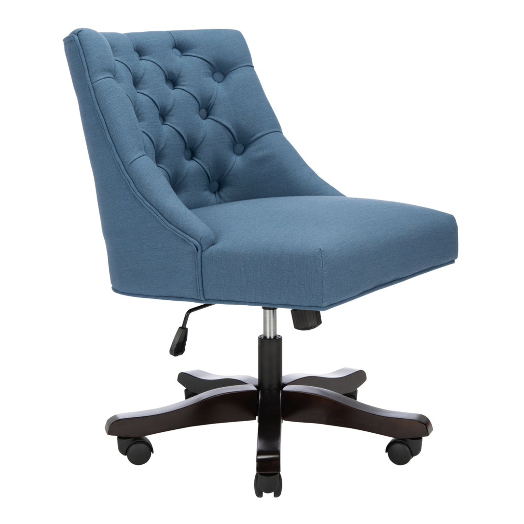 SAFAVIEH Soho Tufted Linen Swivel Desk Chair Navy Image 3